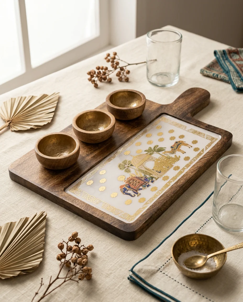 3 Bowl Platter in Karavan design