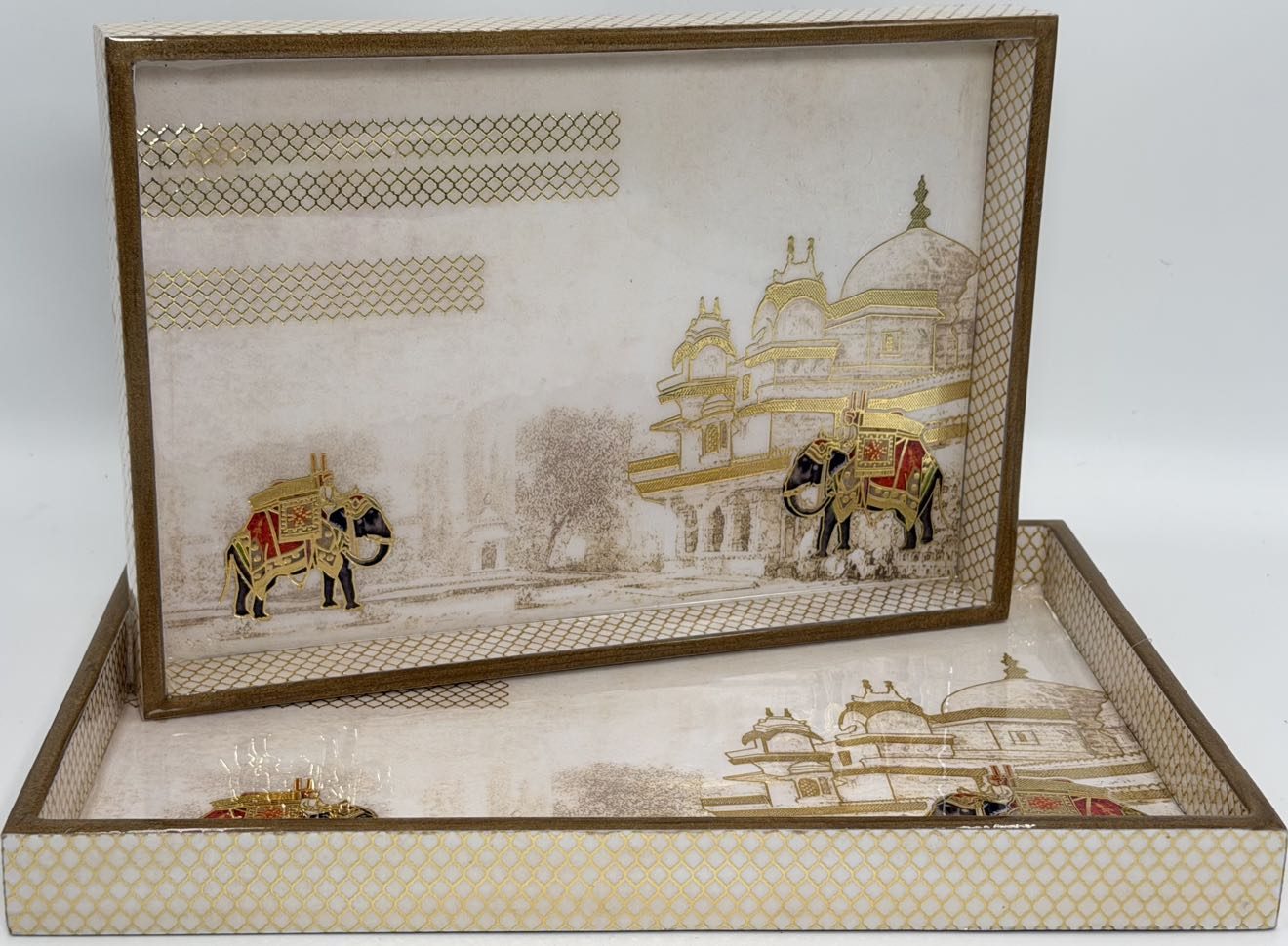 2 PC Tray Set (SMRCT) in the Gajraj design