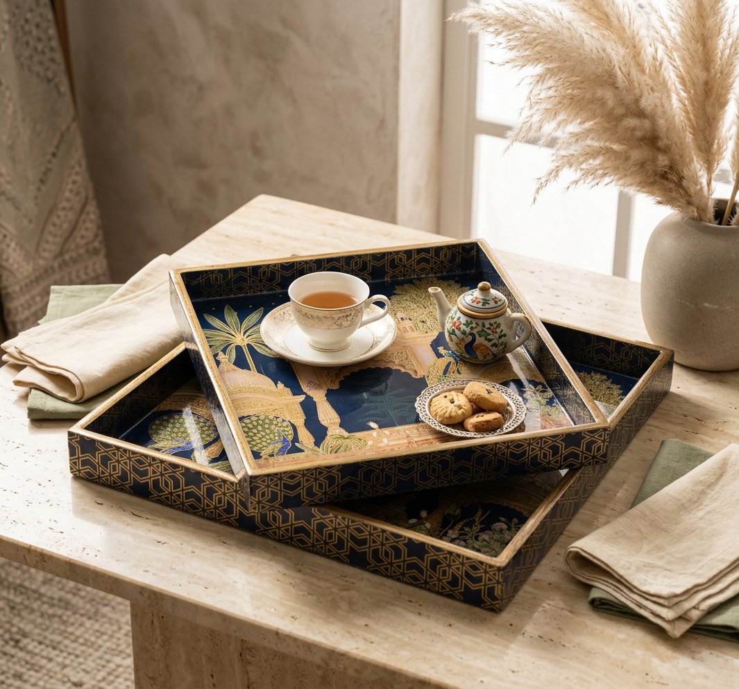 2 PC Tray Set (SMSQ) in Mehraab design