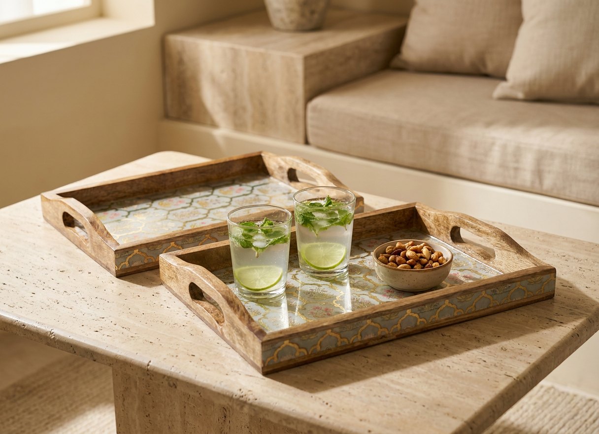 2 PC Tray Set 15MM (HH) in Guljaal design