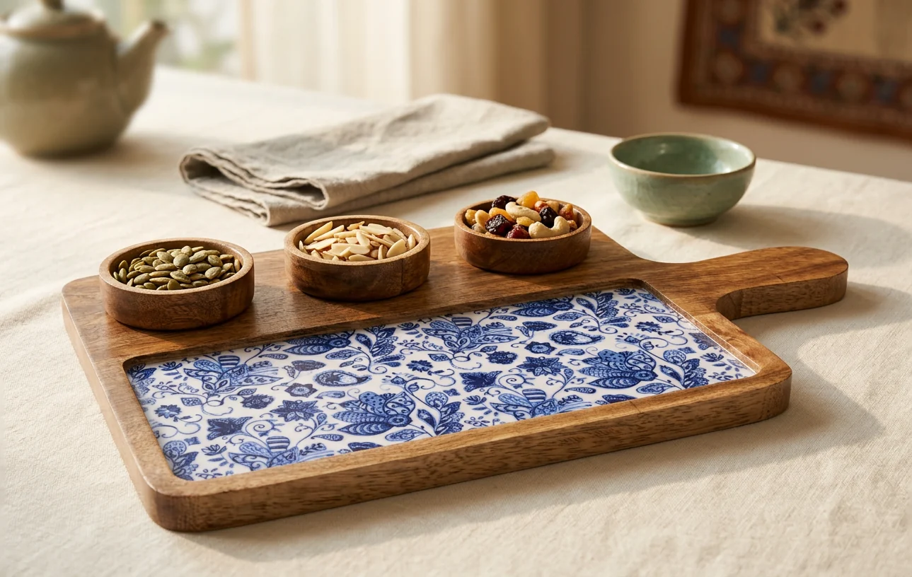 Entertainer Duo in Blue Paisley design
