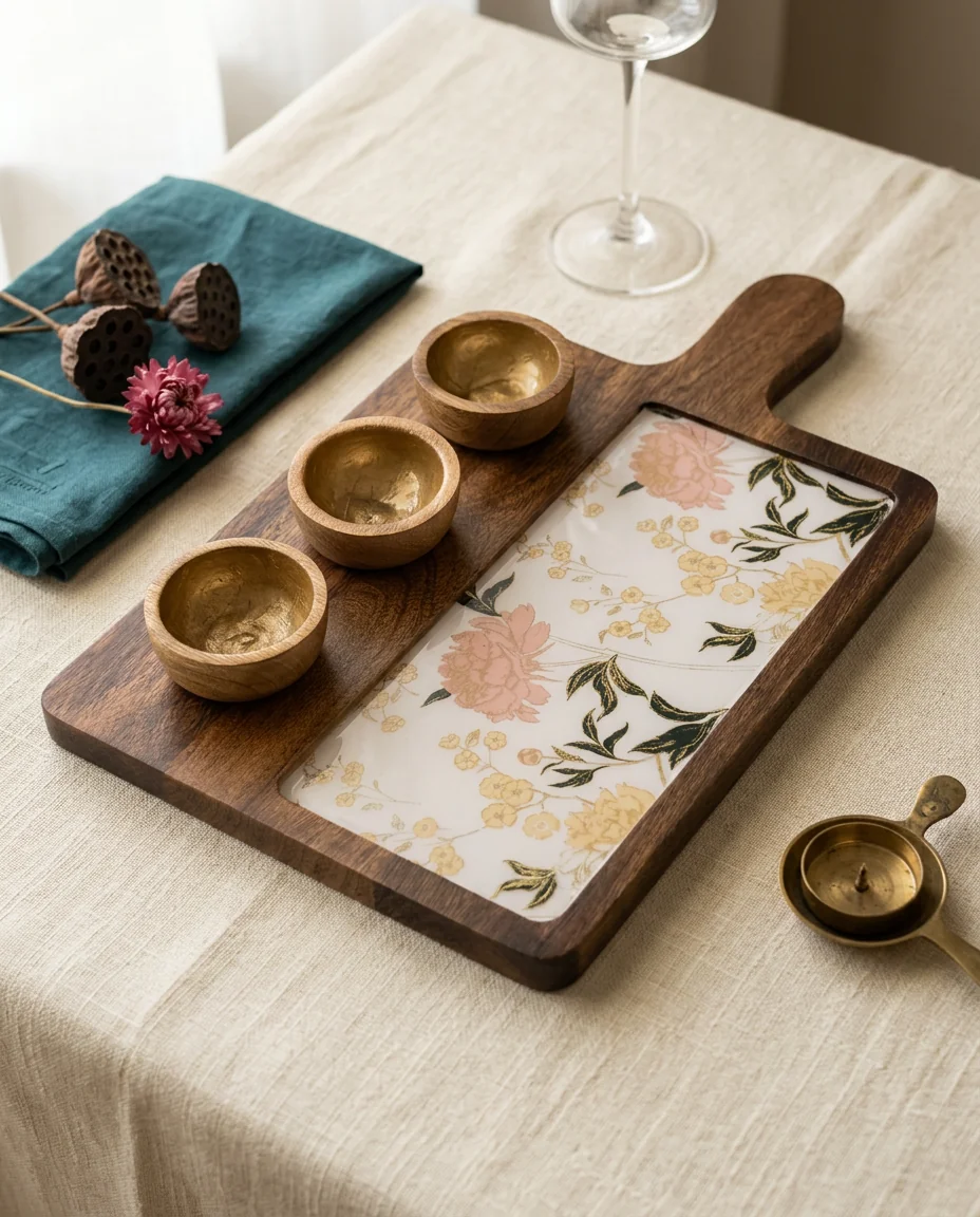 3 Bowl Platter in Guldasta design