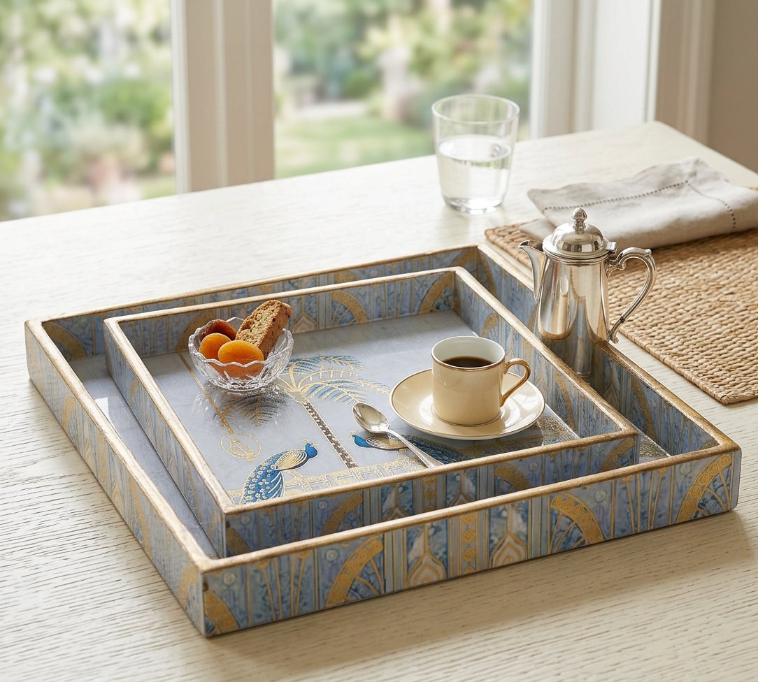 2 PC Tray Set (SMSQ) in Mayura design