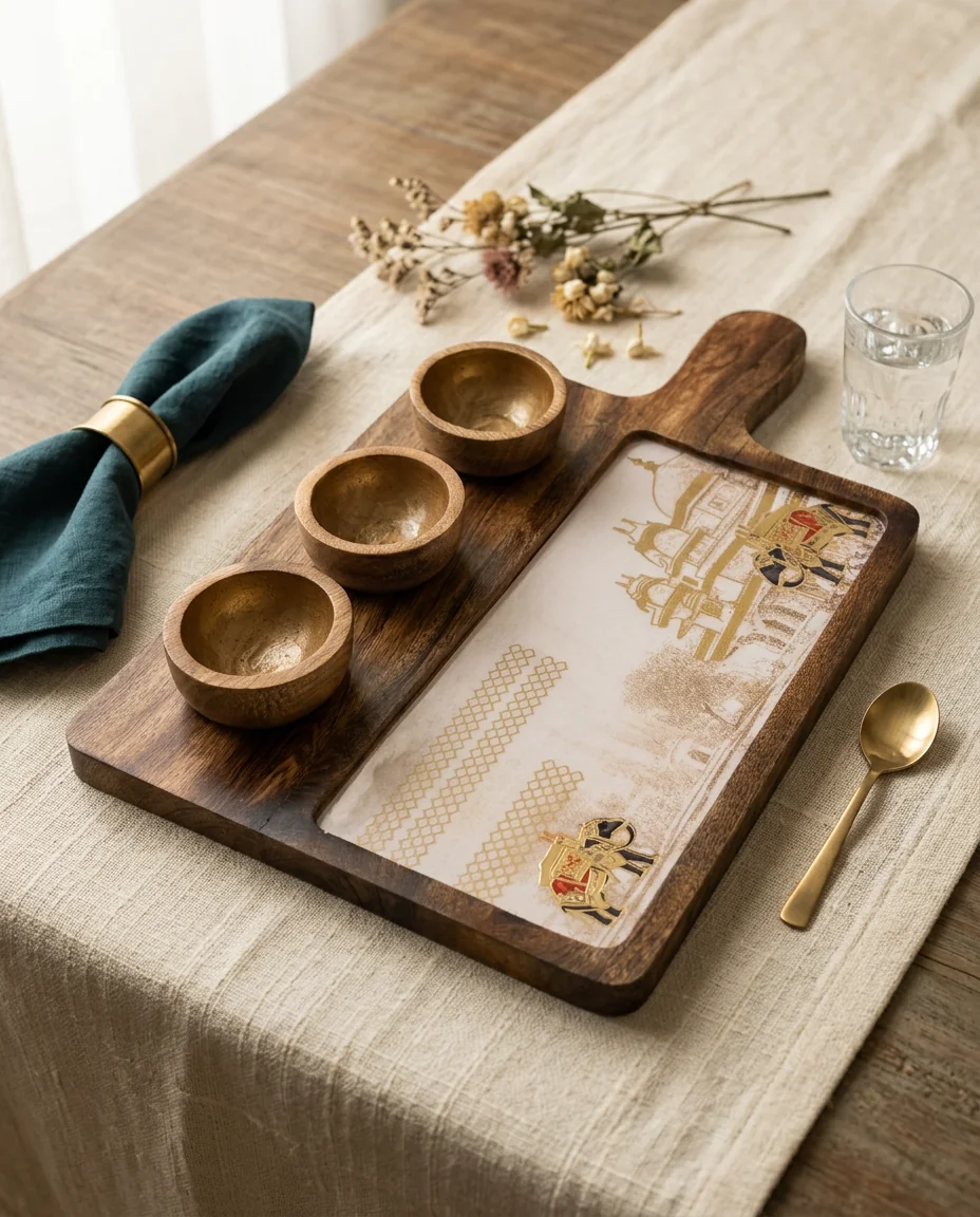 3 Bowl Platter in Gajraj design