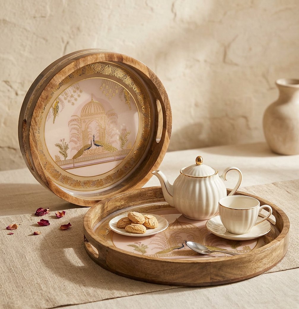 2 PC Tray Set 15MM (RN) in Shalimar design