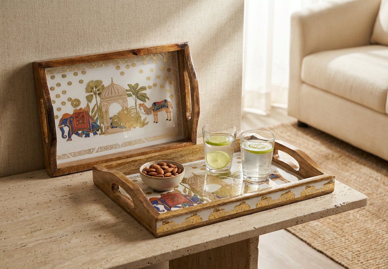 2 PC Tray Set 15MM (HH) in Karavan design