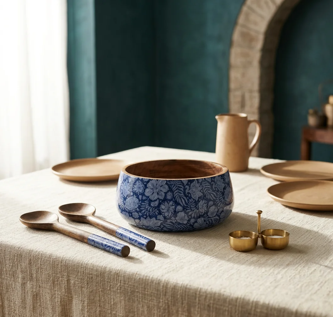 Salad Bowls in Blue Garden design