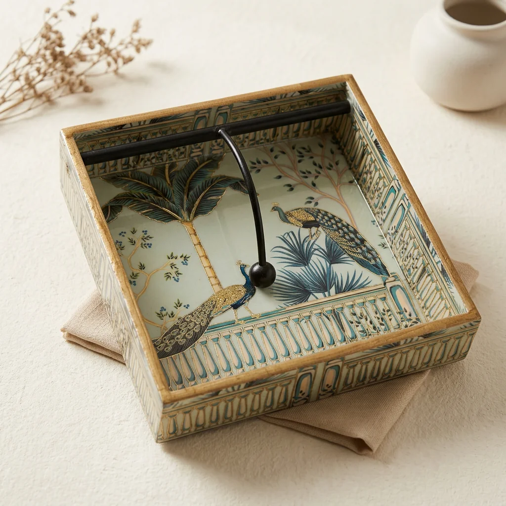 Napkin Holder in Mayurvan design
