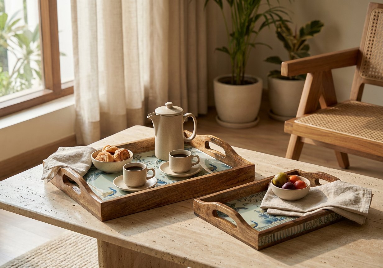 2 PC Tray Set 15MM (HH) in Mayurvan design