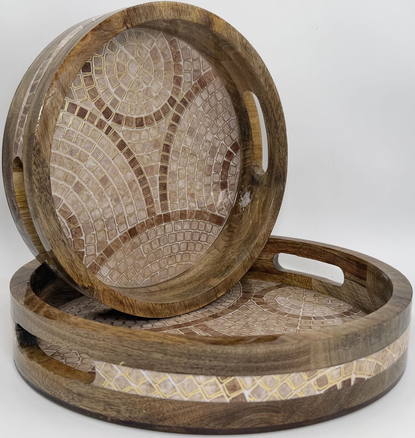 2 PC Tray Set 15MM (RN) in the Mother of Pearl design