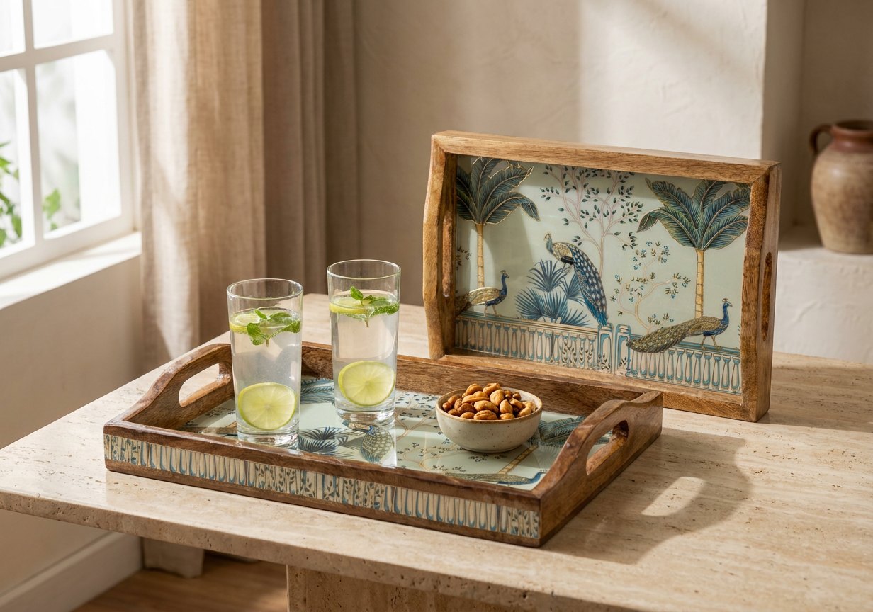 2 PC Tray Set 15MM (HH) in Mayurvan design