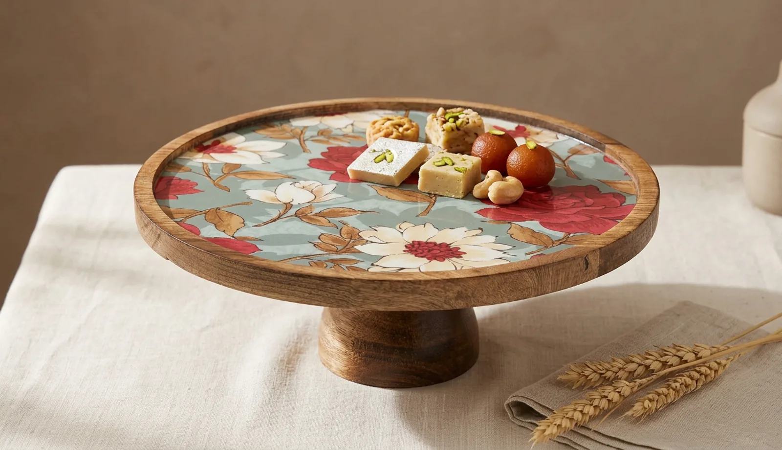 Single Layer Dessert Stand in Rosé Garden design