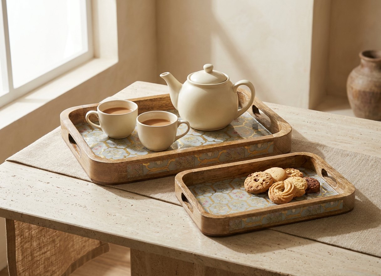 2 PC Tray Set 15MM (KG) in Guljaal design