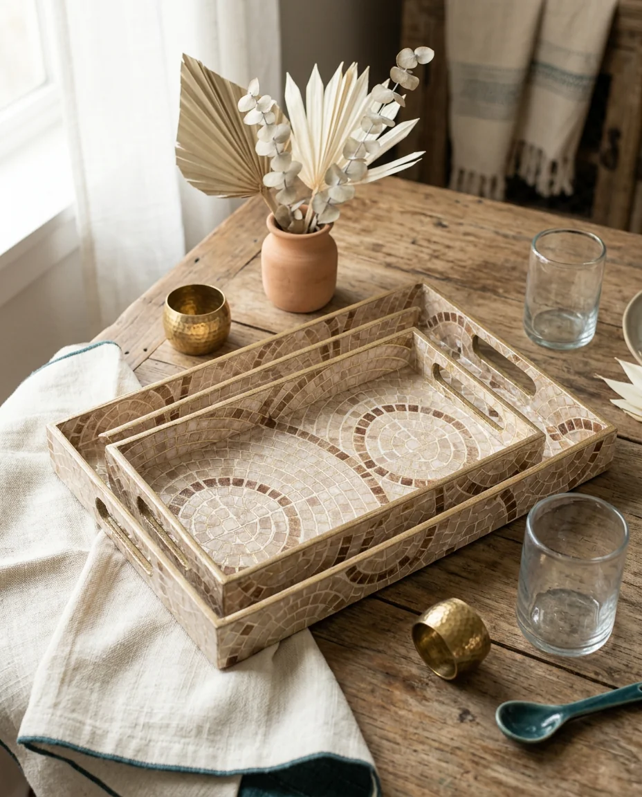 Hosting Set in Mother of Pearl design