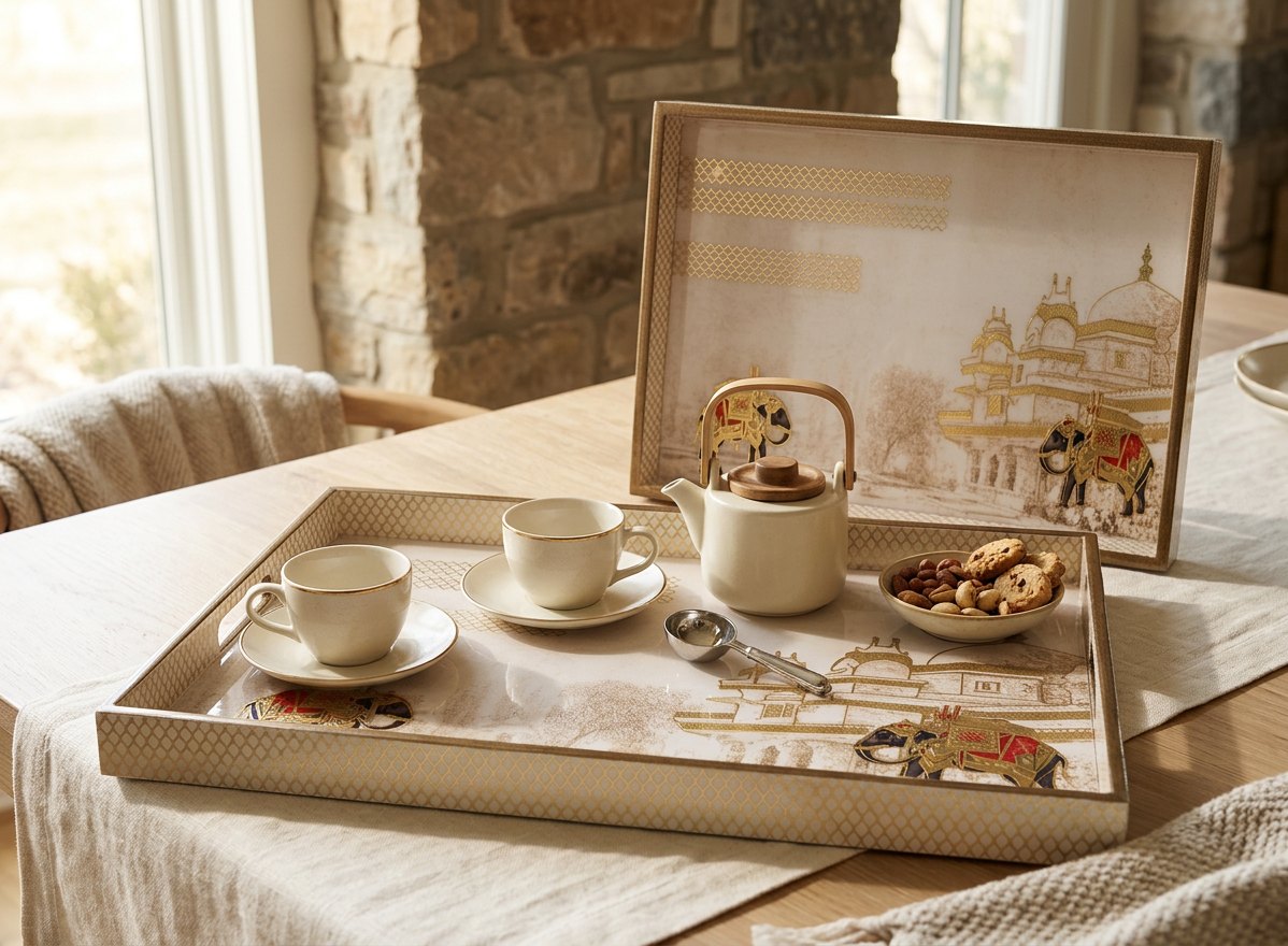 2 PC Tray Set (SMRCT) in Gajraj design