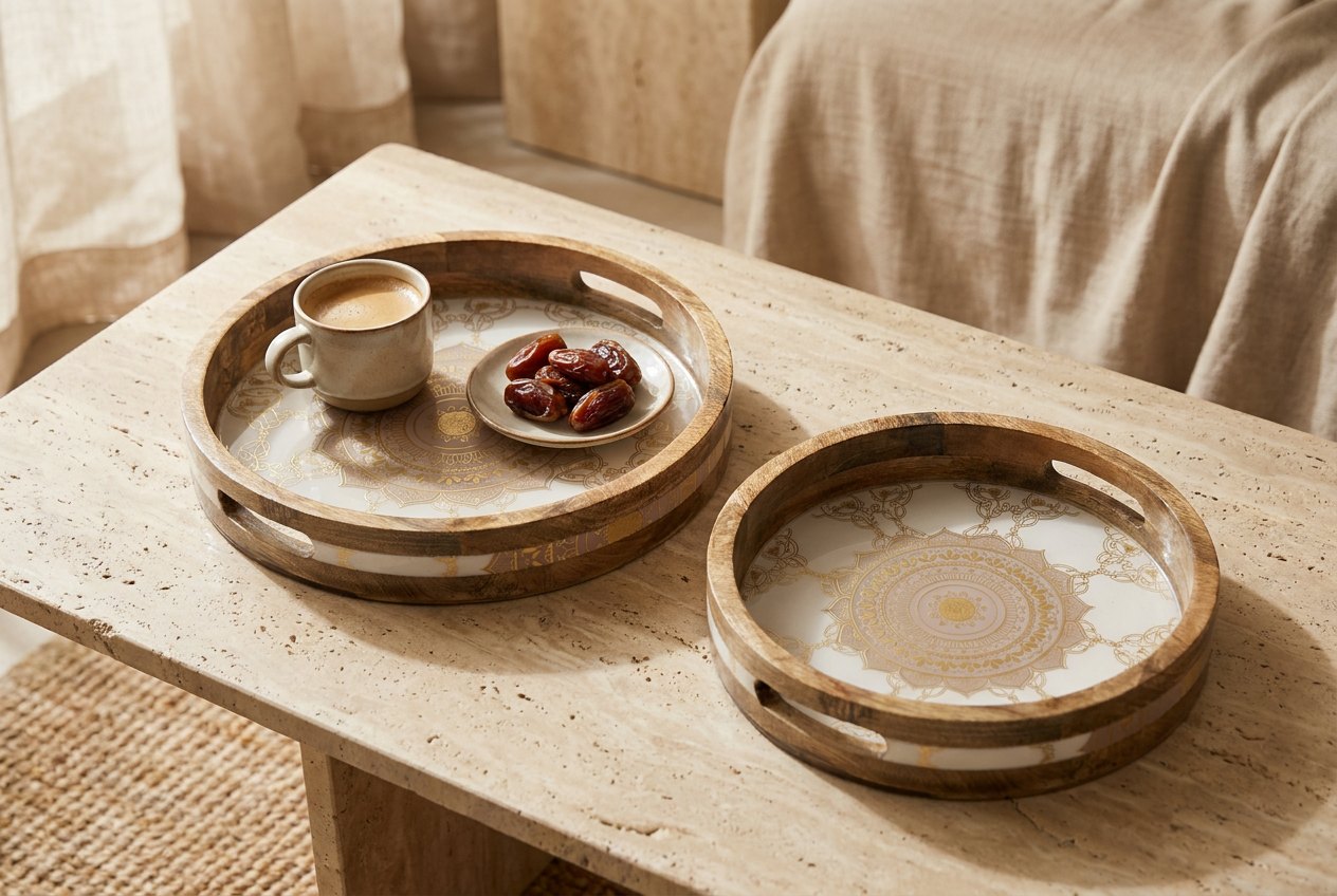 2 PC Tray Set 15MM (RN) in Taj design