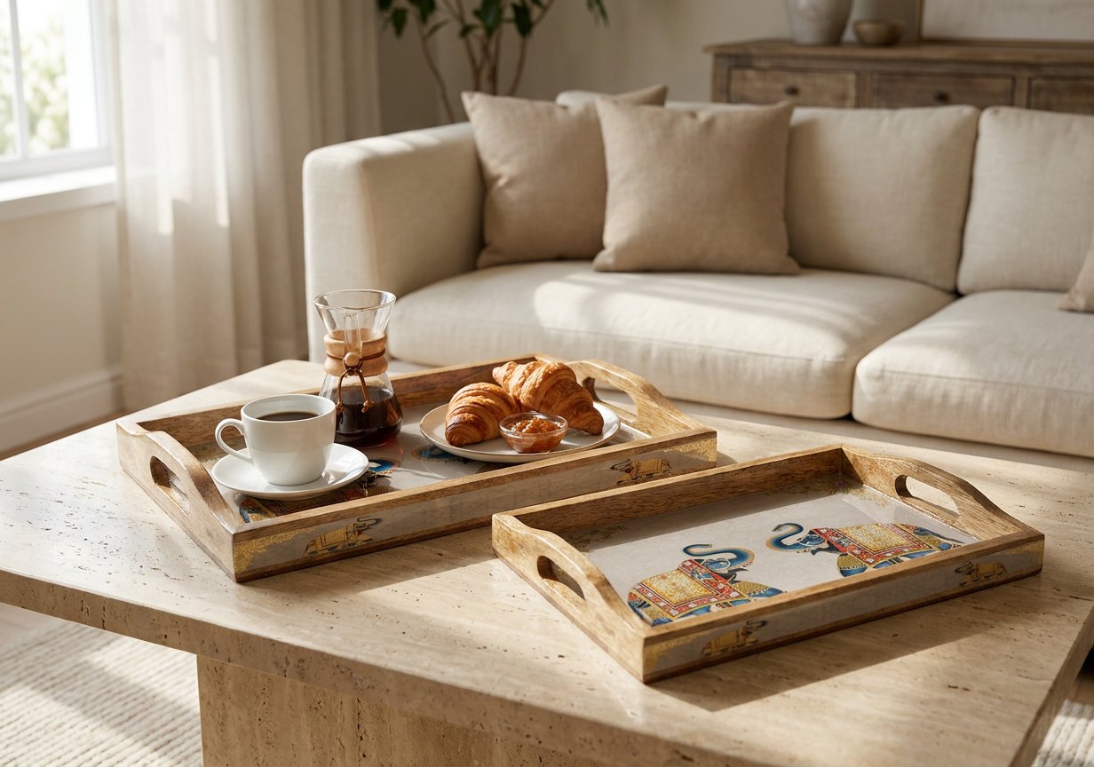 2 PC Tray Set 15MM (HH) in Gaj design