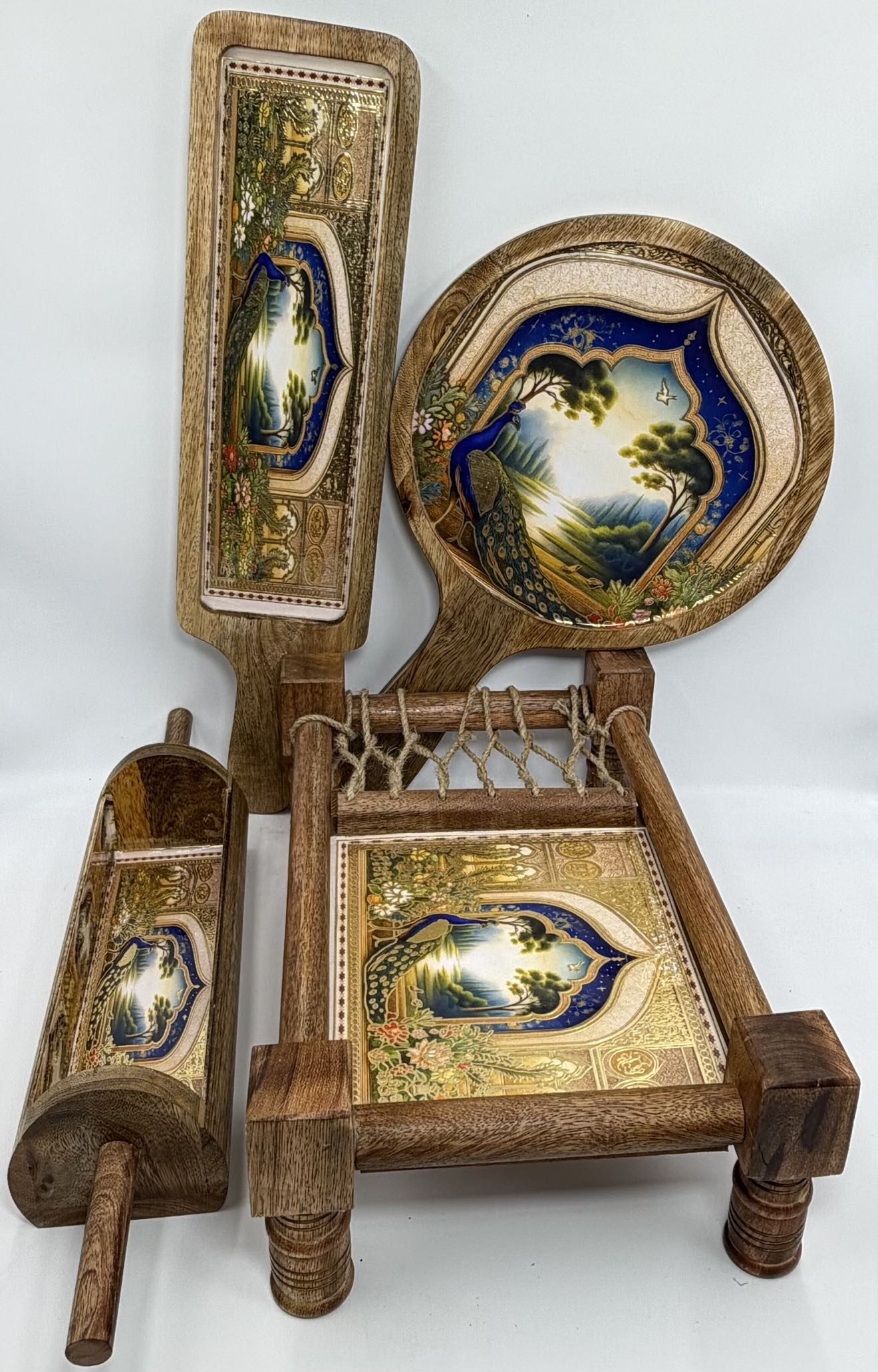 Khatiya Platter Set in the Bagh design