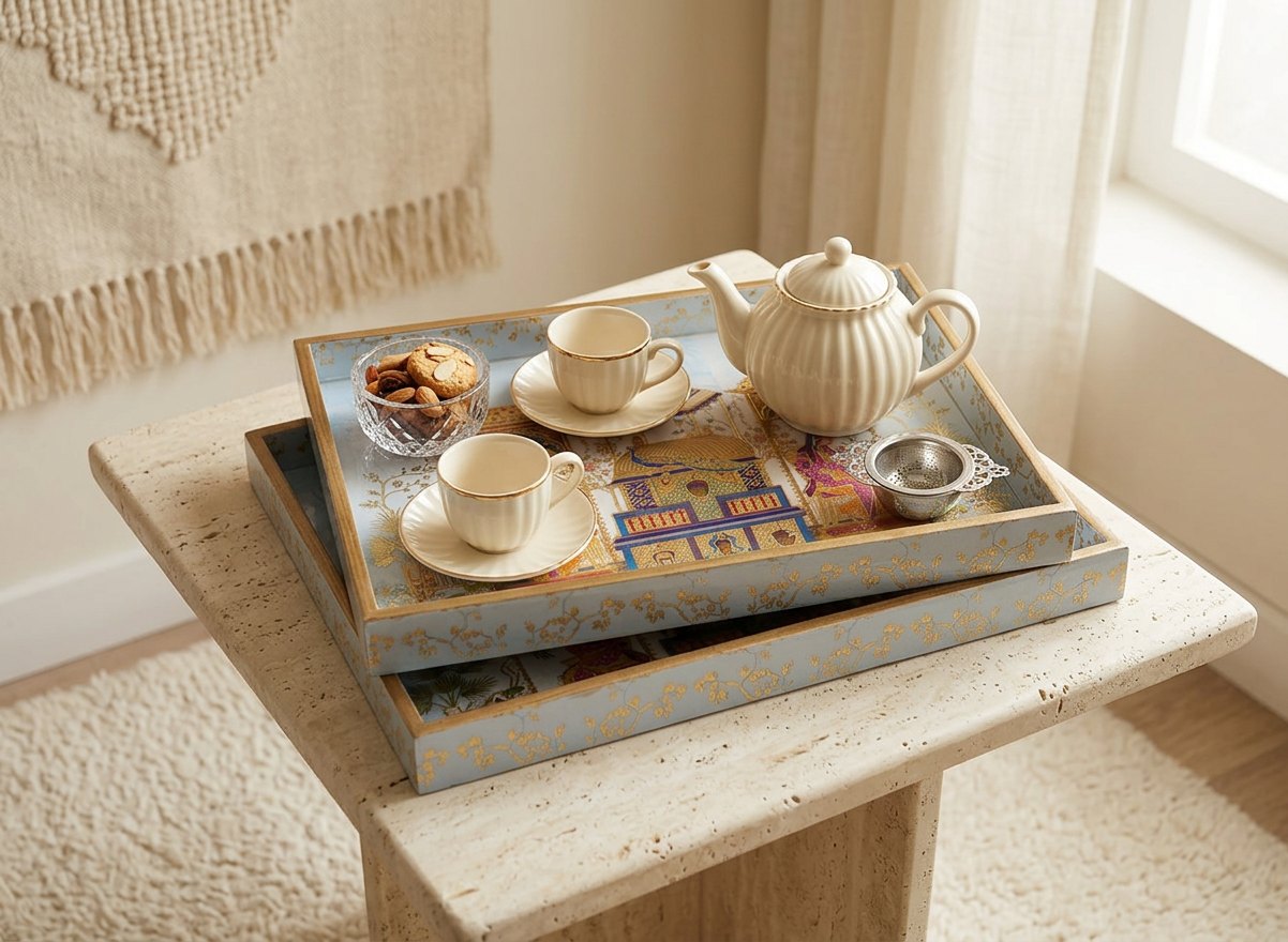 2 PC Tray Set (SMRCT) in Rajmahal design