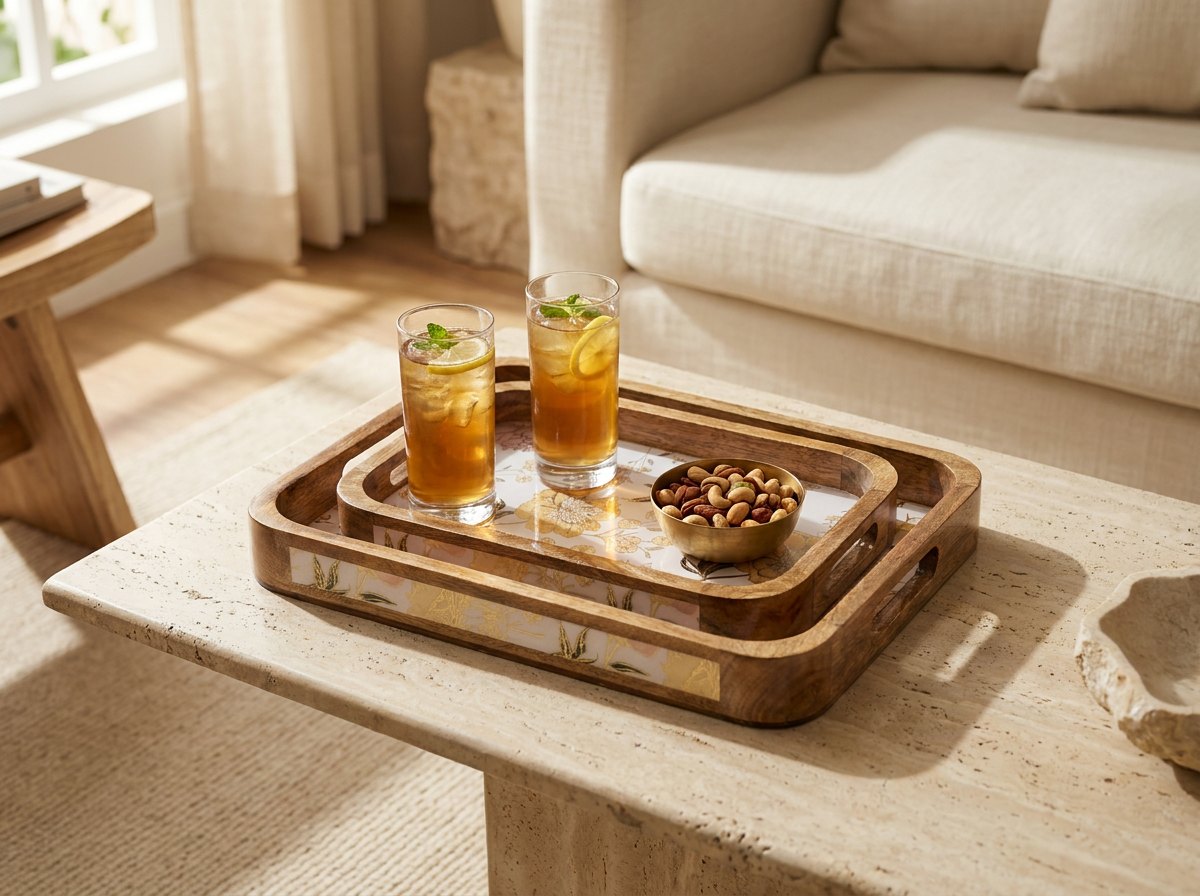 2 PC Tray Set 15MM (KG) in Guldasta design