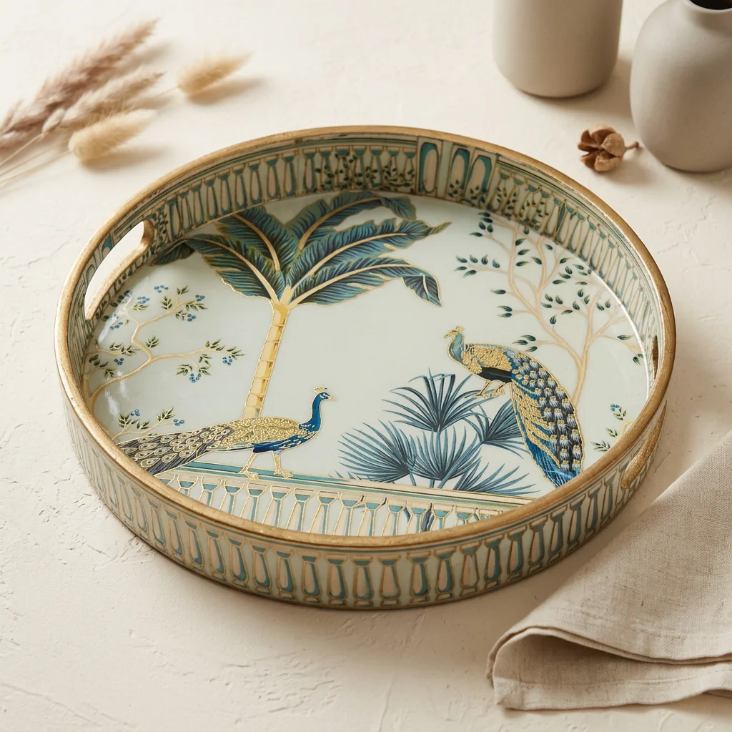 Round Trays (SL) 12" in Mayurvan design