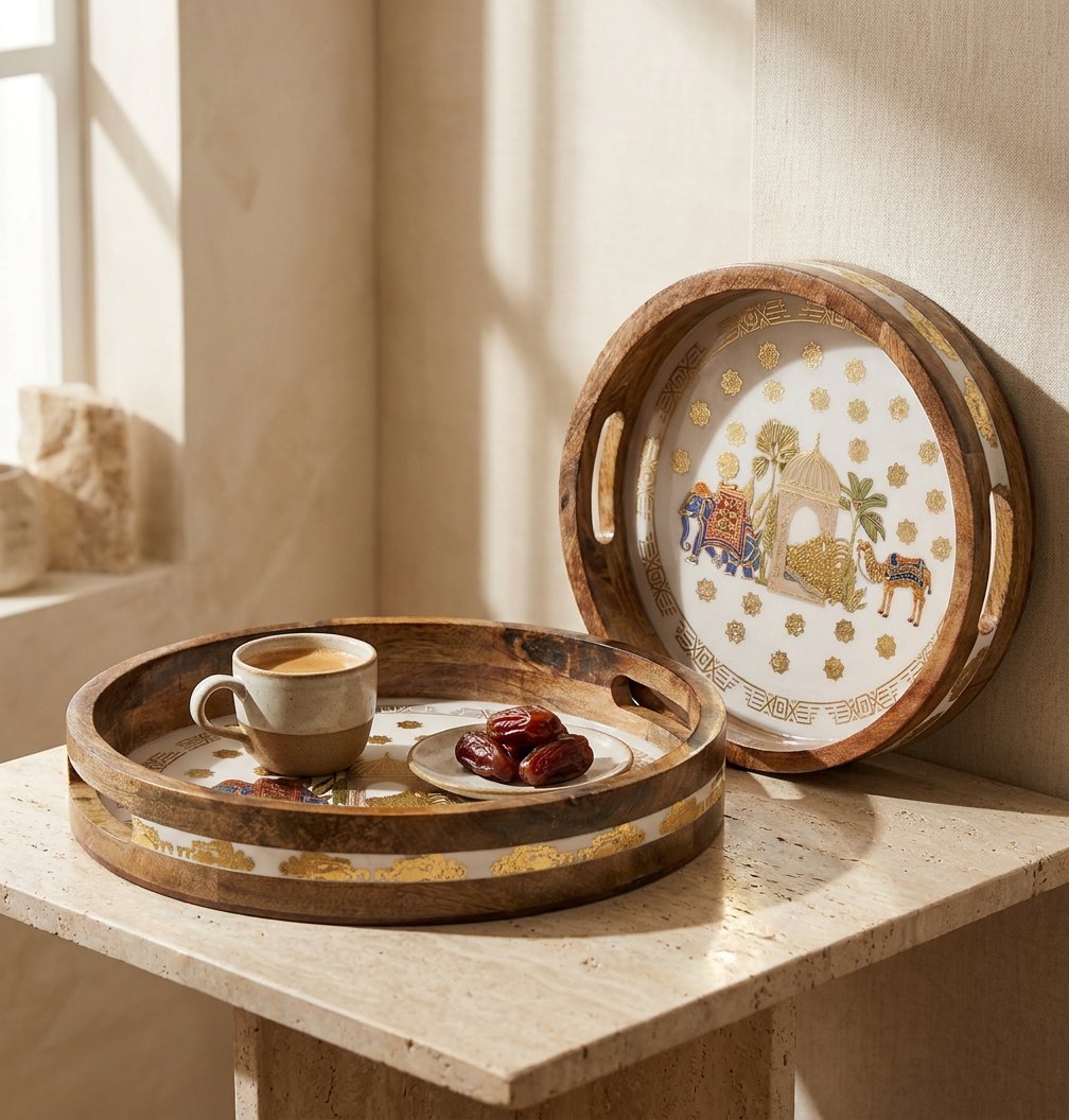 2 PC Tray Set 15MM (RN) in Karavan design
