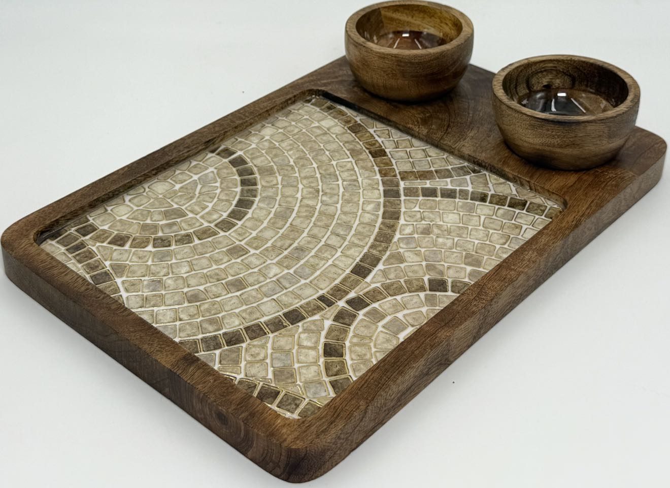 2 Bowl Platter in the Mother of Pearl design