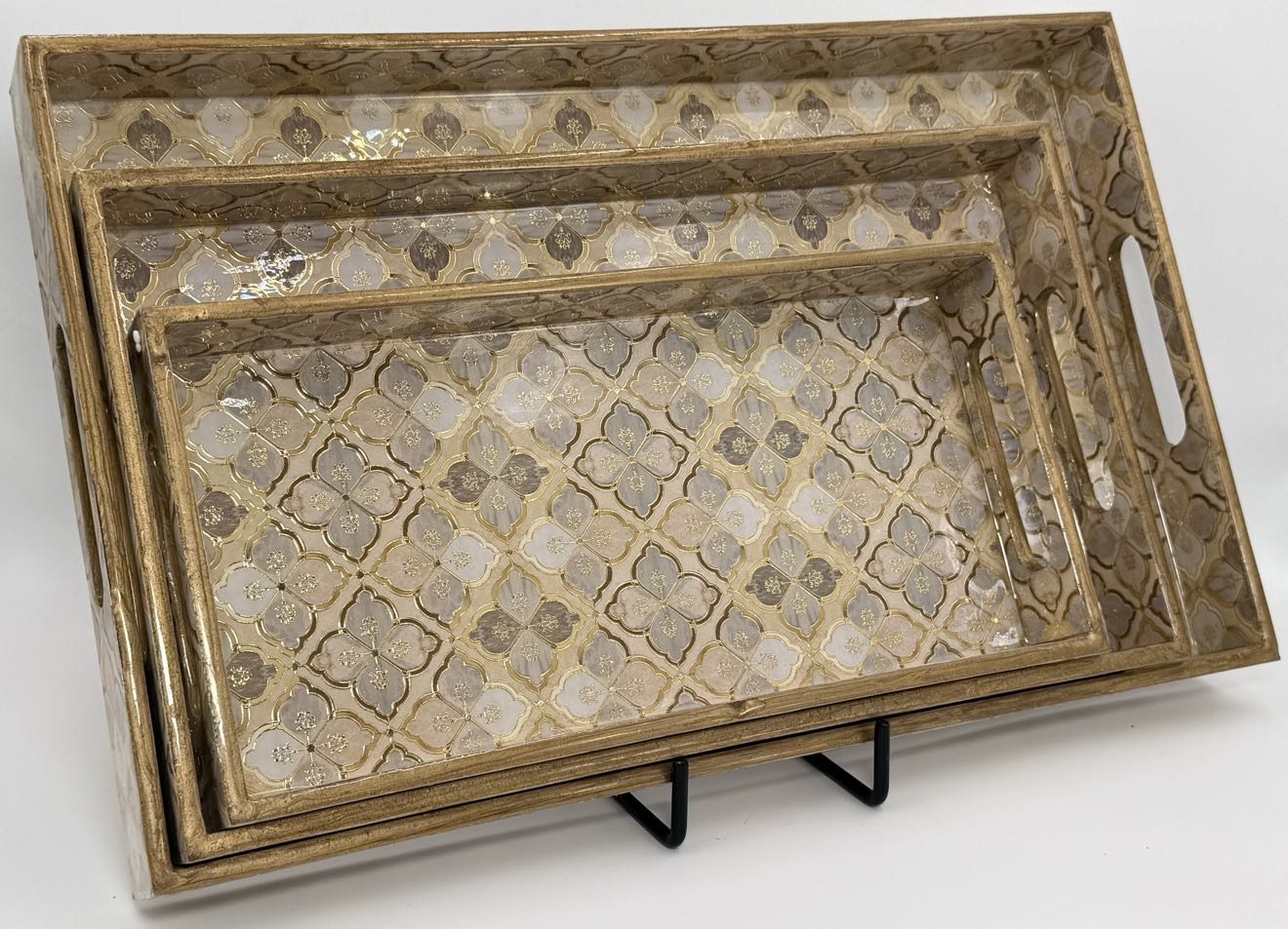 3 PC Tray Set 16x10" in the Jaali design