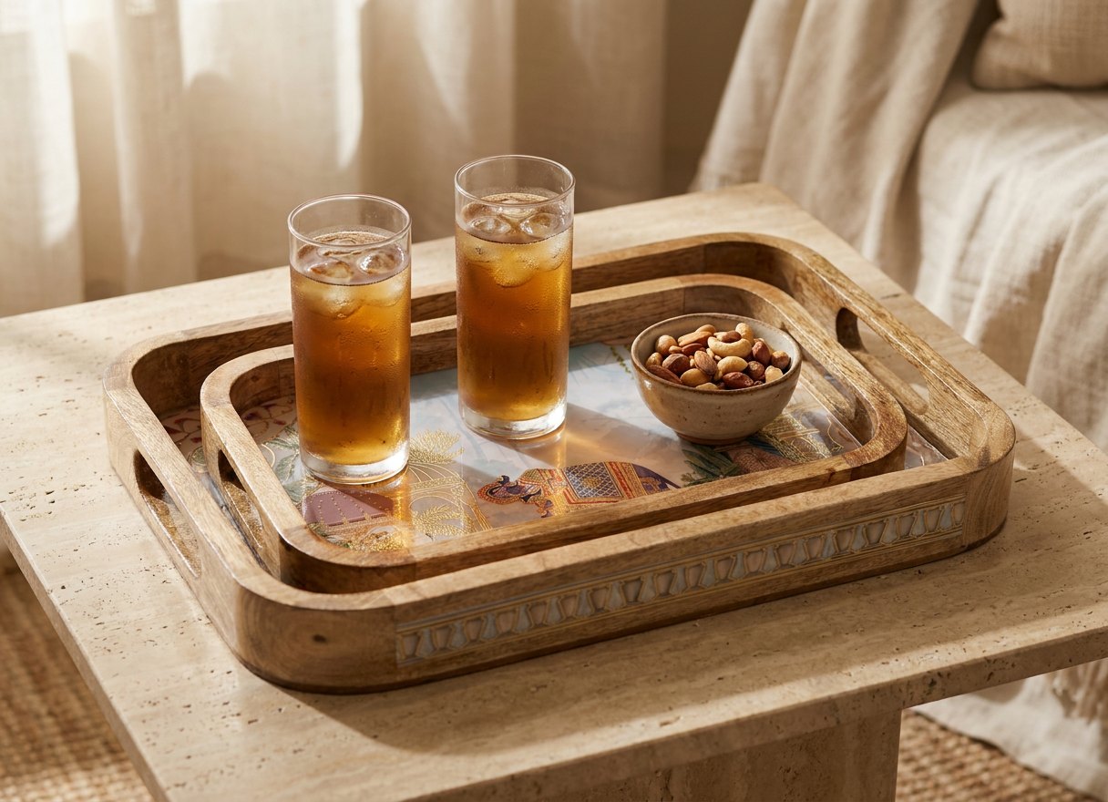 2 PC Tray Set 15MM (KG) in Darbar design