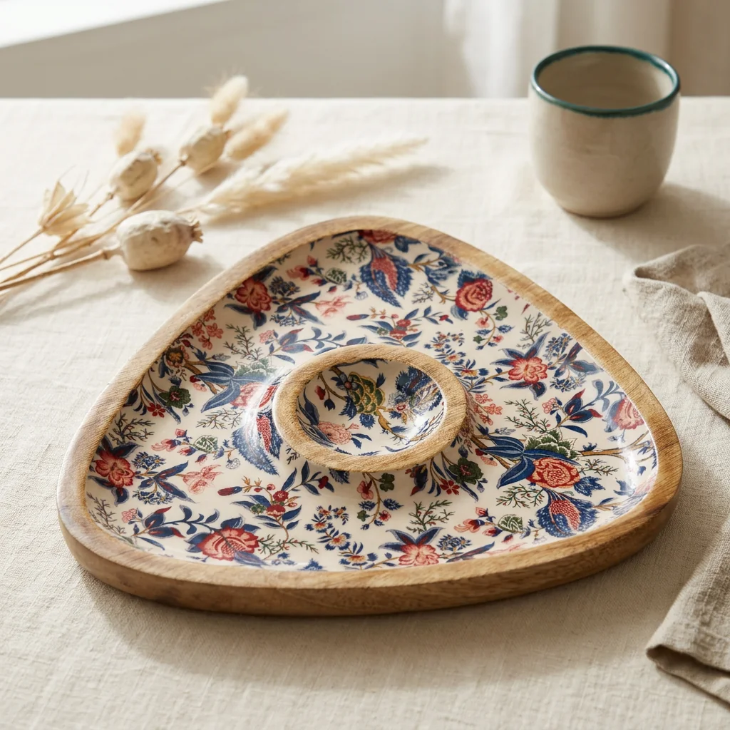 Chip/Dip (Tri) in Heritage Bloom design