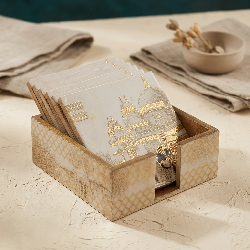 Coaster Set in Gajraj design