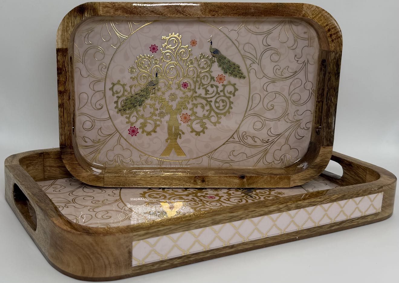 2 PC Tray Set 15MM (KG) in the Mayurvriksha design