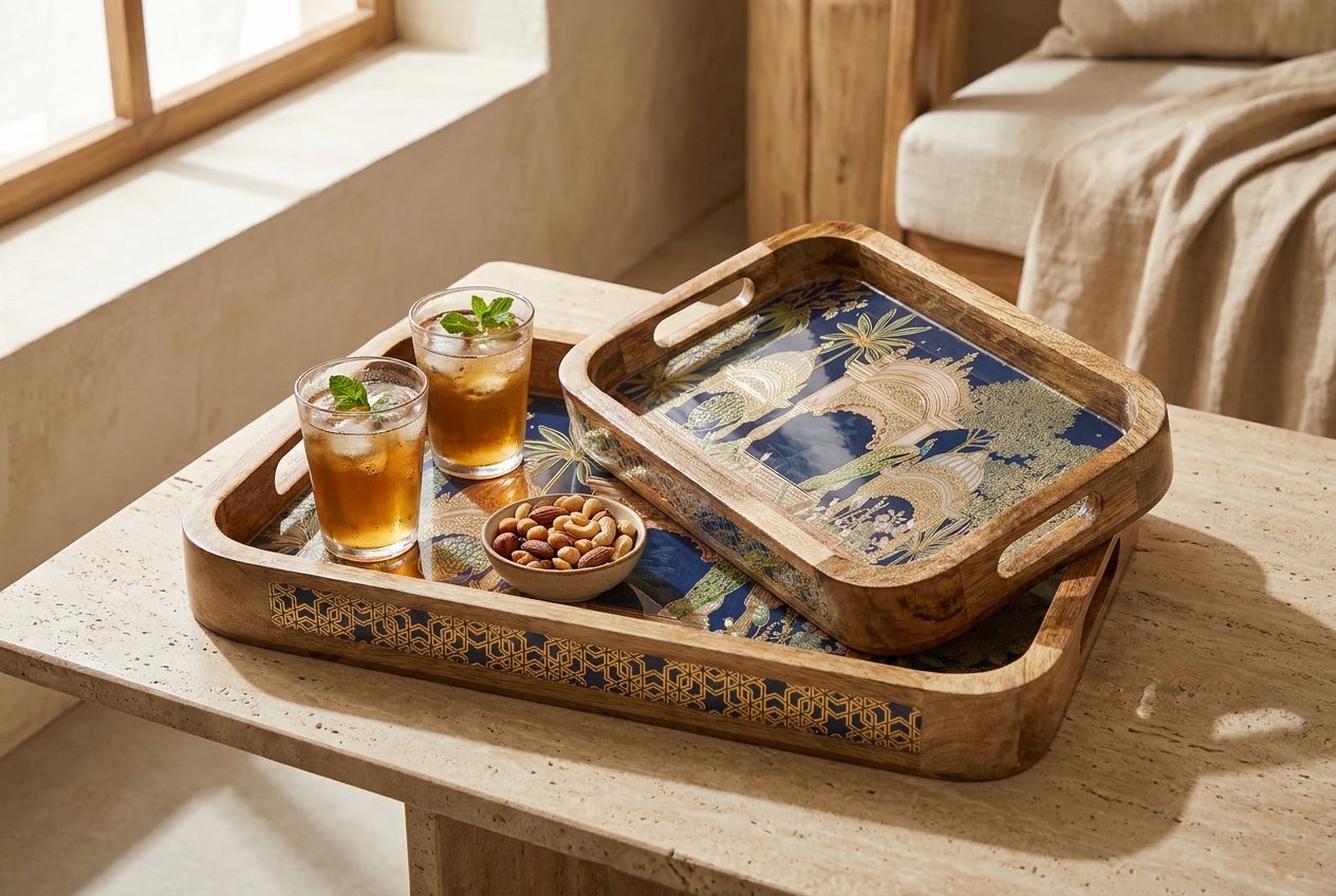 2 PC Tray Set 15MM (KG) in Mehraab design