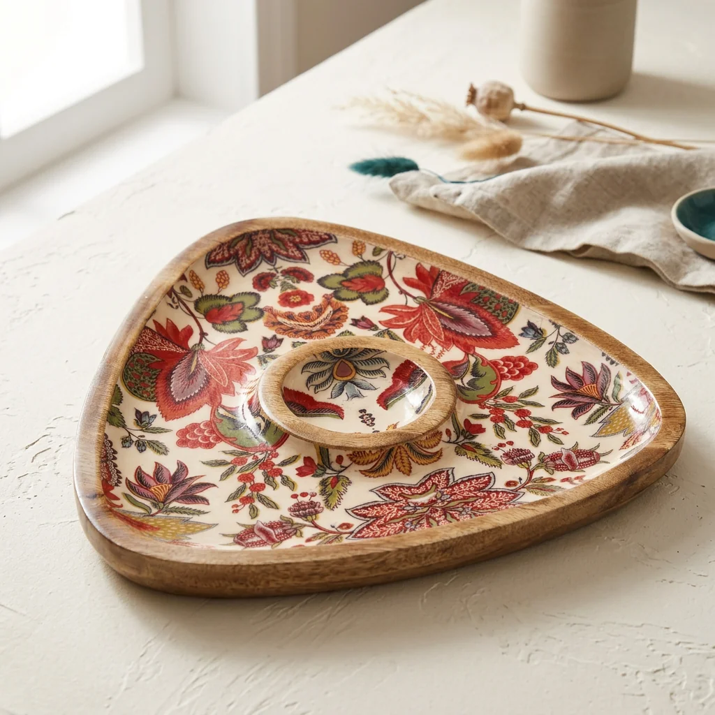 Chip/Dip (Tri) in Crimson Garden design