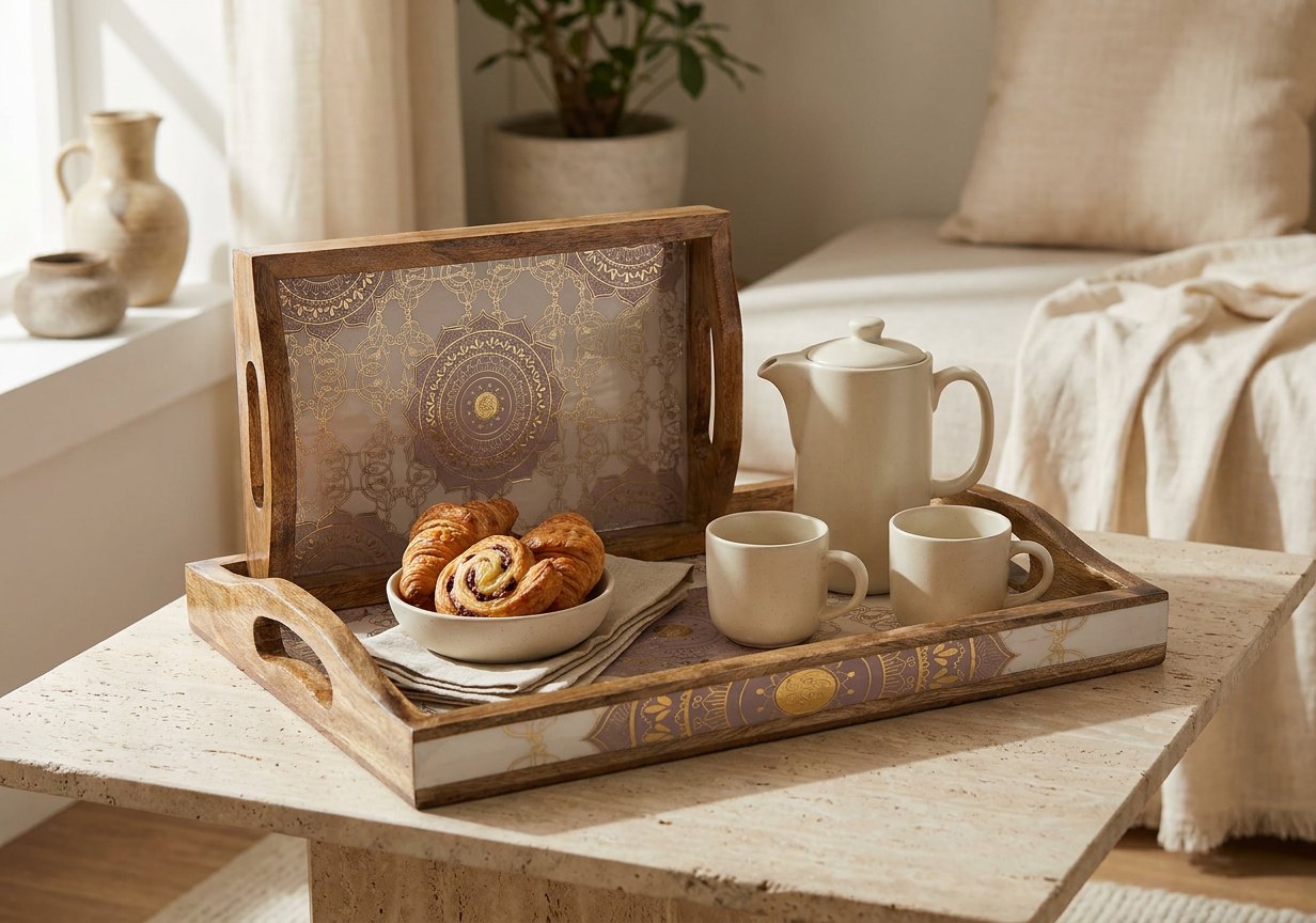 2 PC Tray Set 15MM (HH) in Taj design