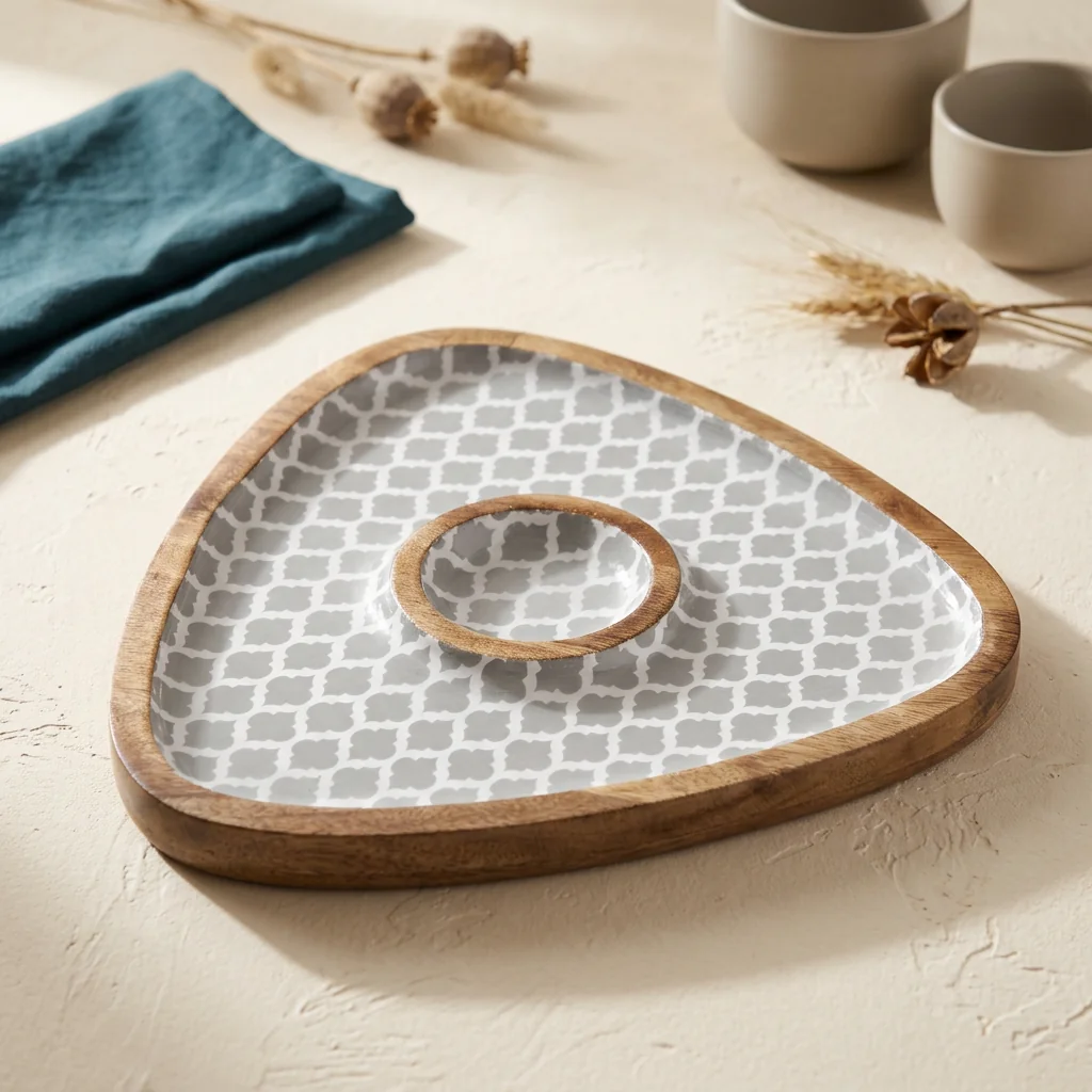Chip/Dip (Tri) in Ivory Trellis design