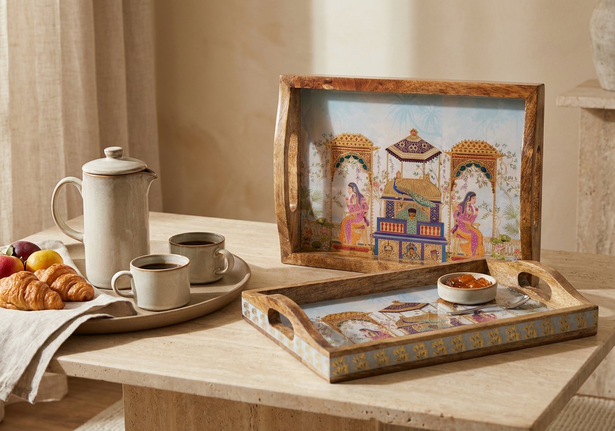 2 PC Tray Set 15MM (HH) in Rajmahal design