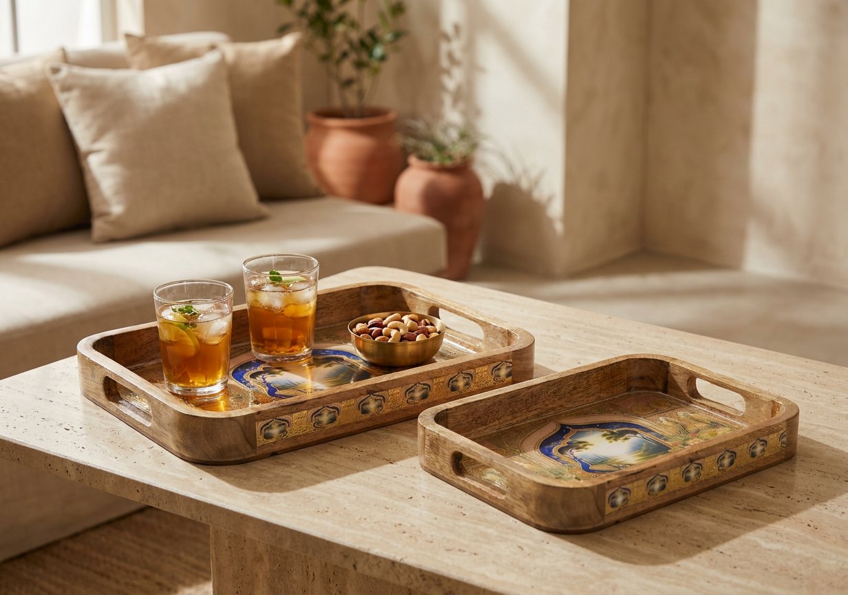 2 PC Tray Set 15MM (KG) in Bagh design