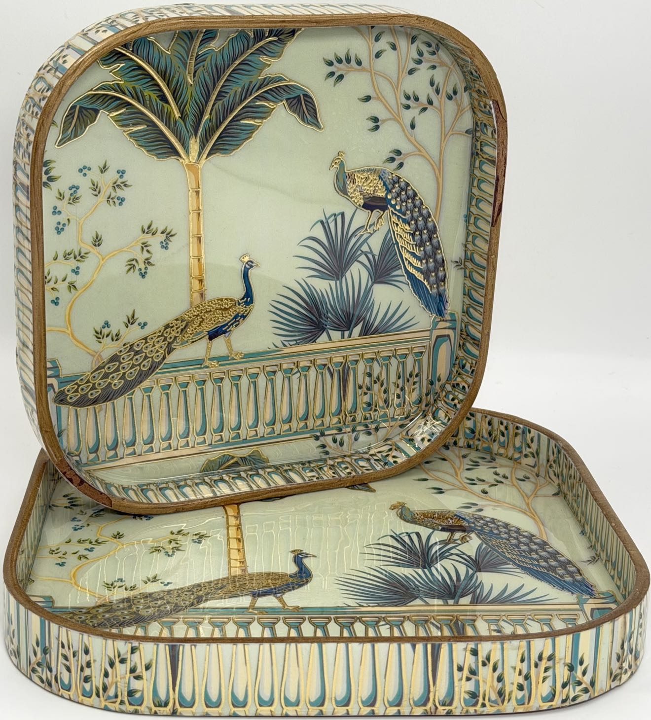 2 PC Tray Set (SMKG) in the Mayurvan design
