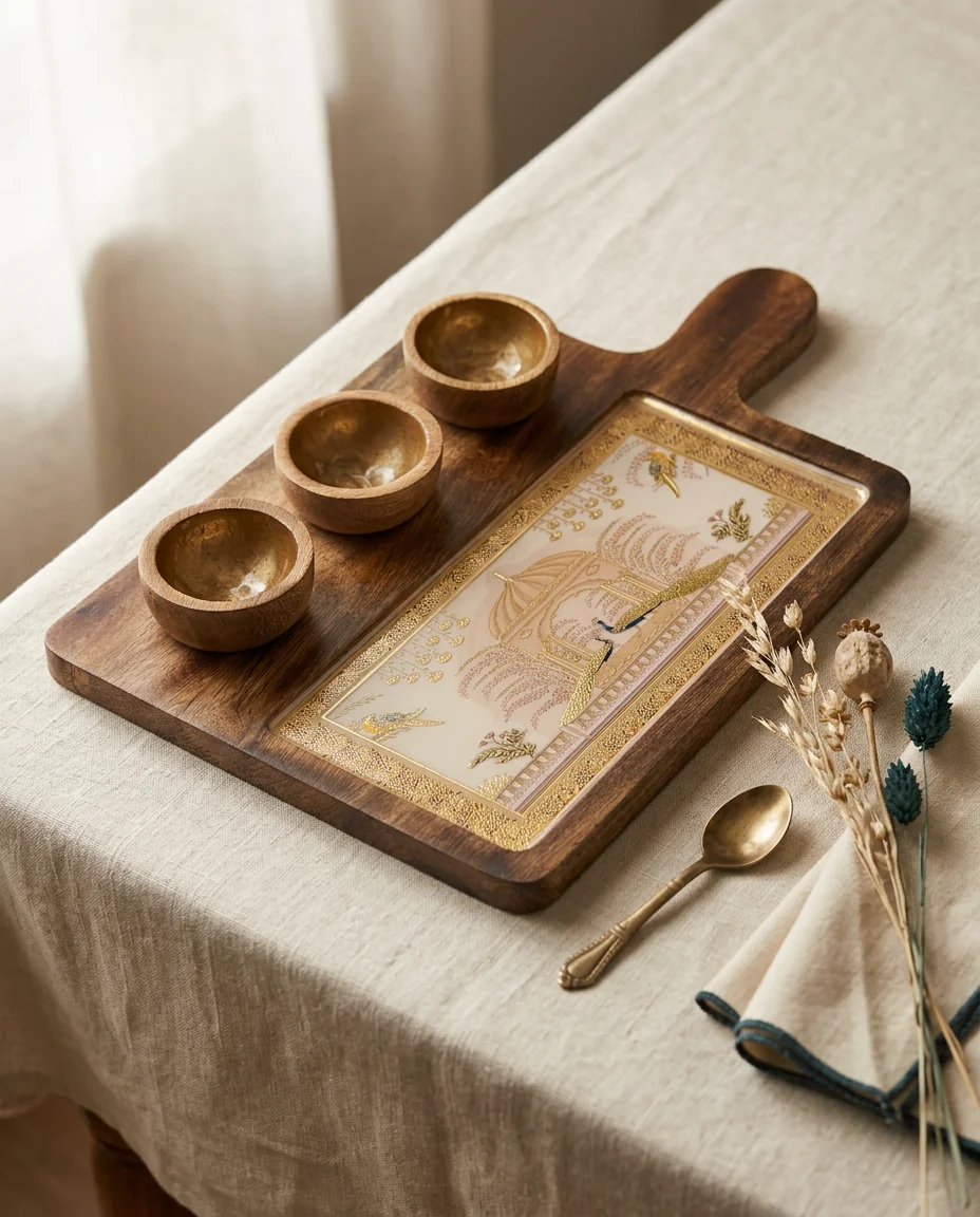 3 Bowl Platter in Shalimar design