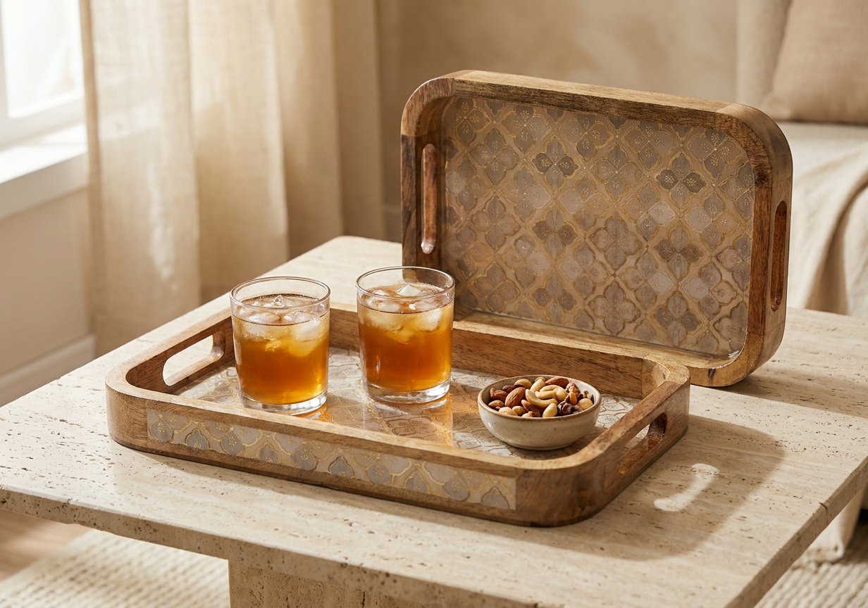 2 PC Tray Set 15MM (KG) in Jaali design