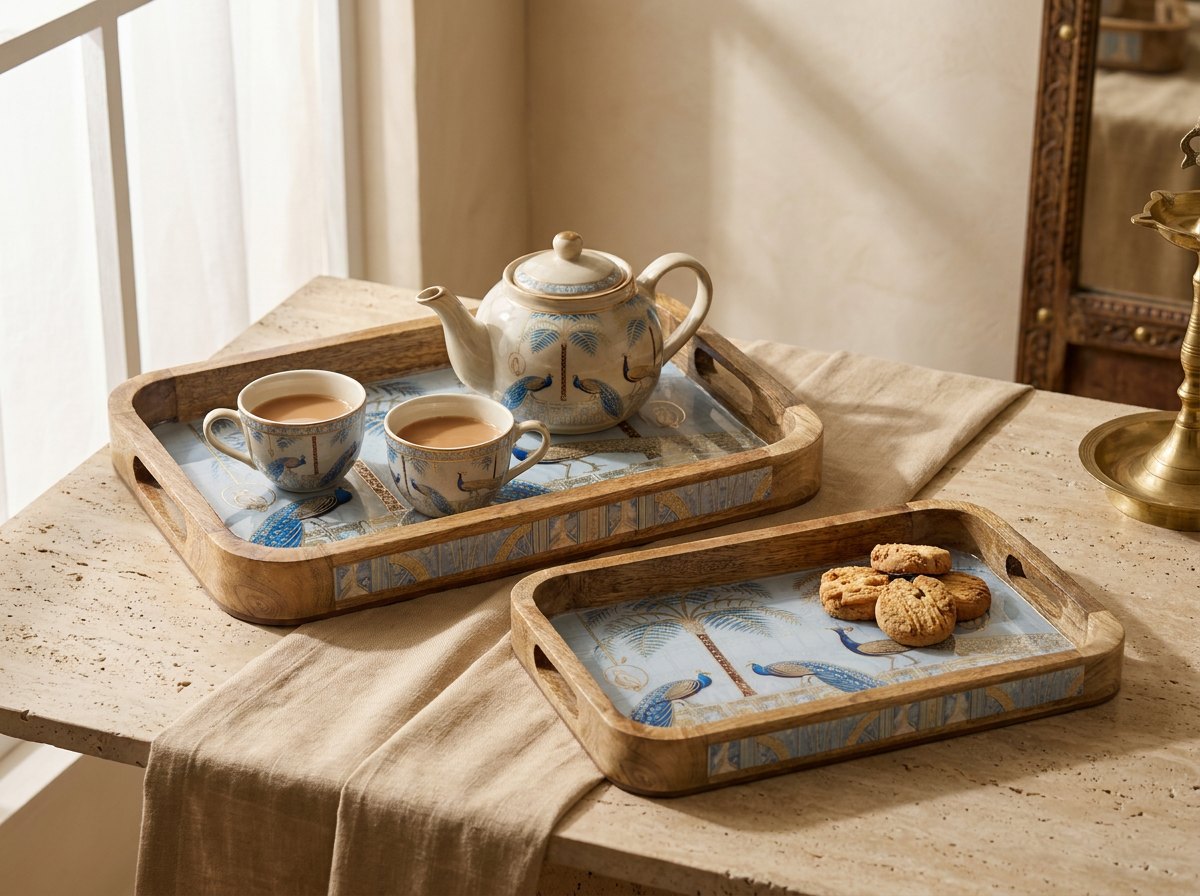 2 PC Tray Set 15MM (KG) in Mayura design