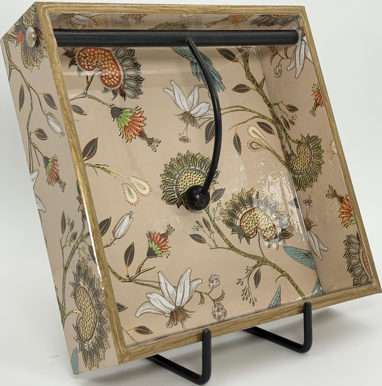 Napkin Holder in the Peacock Garden design