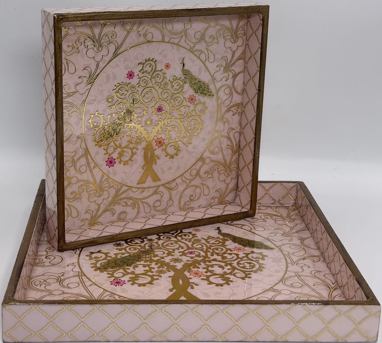 2 PC Tray Set (SMSQ) in the Mayurvriksha design