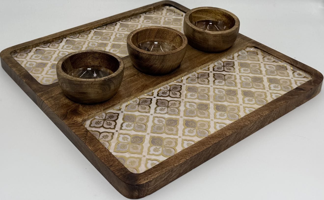 3 Bowl Platter (SQ) — Jaali — Product view