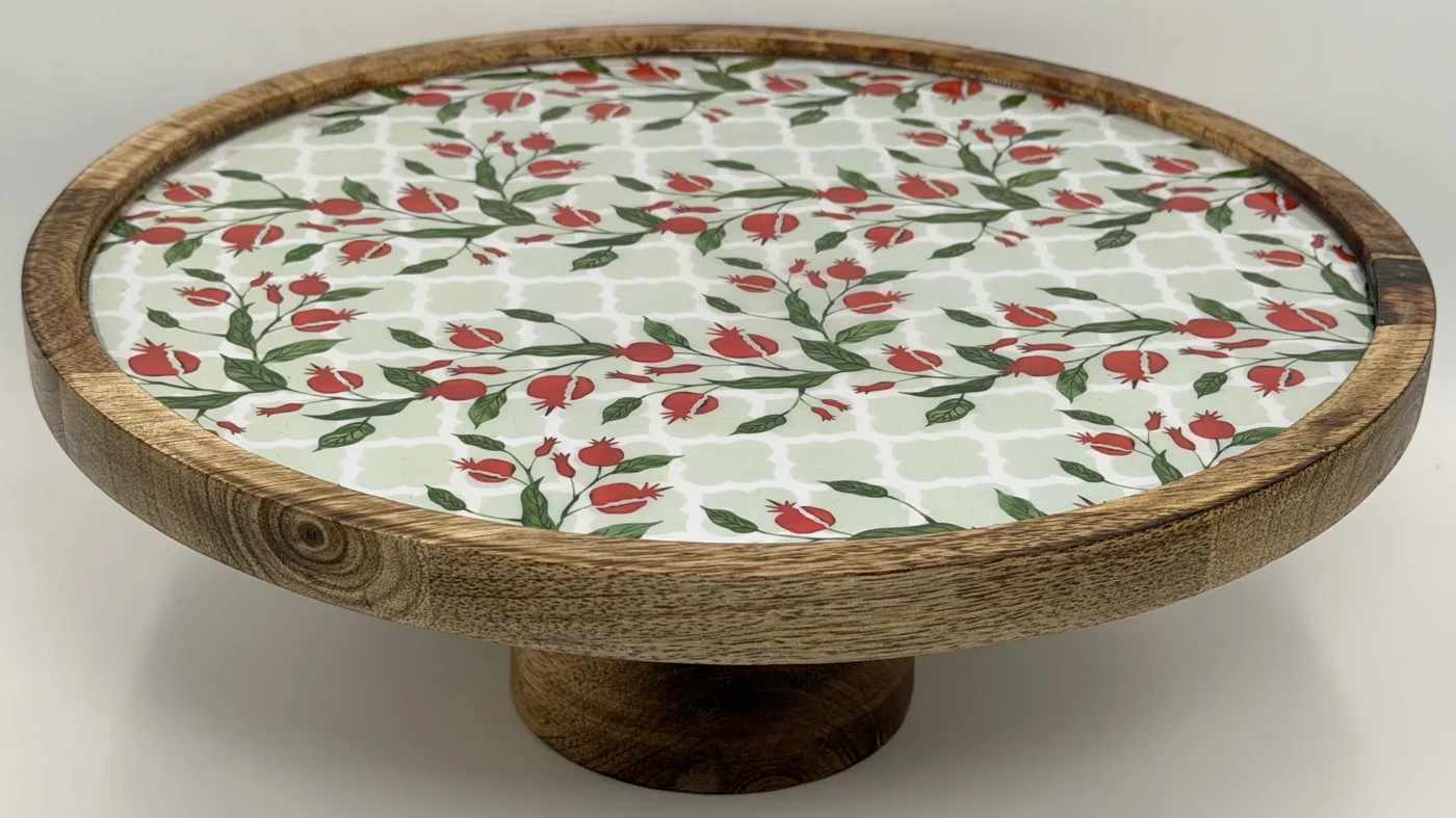 Double Layer Dessert Stand in the Pomegranate Bloom design