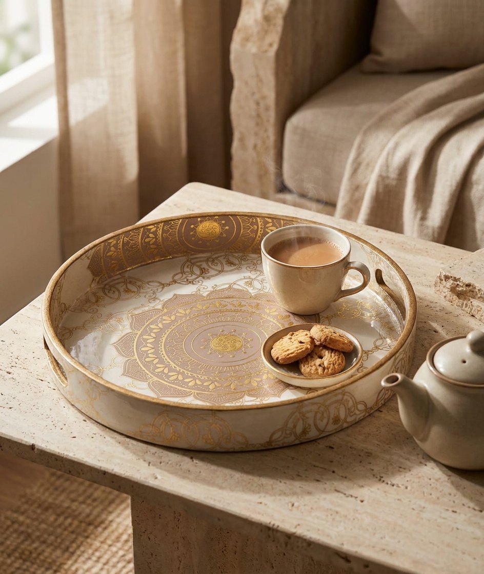Round Trays (SL) 12" in Taj design