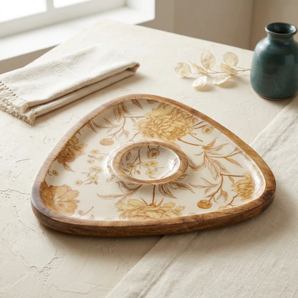 Chip/Dip (Tri) in Golden Botanica design