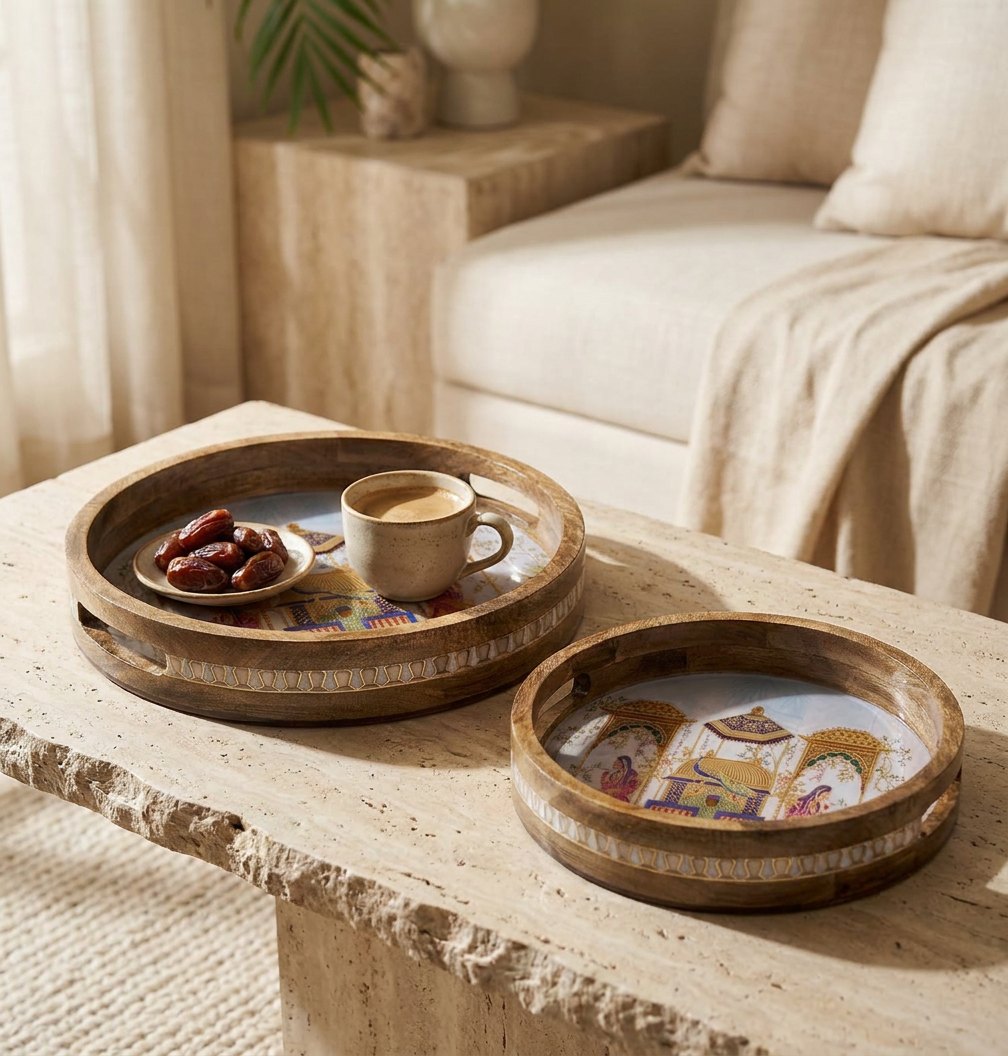 2 PC Tray Set 15MM (RN) in Rajmahal design