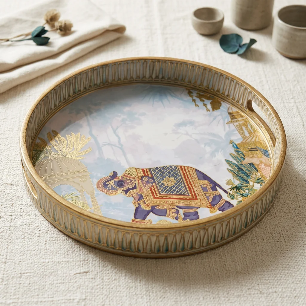 Round Trays (SL) 12" in Darbar design